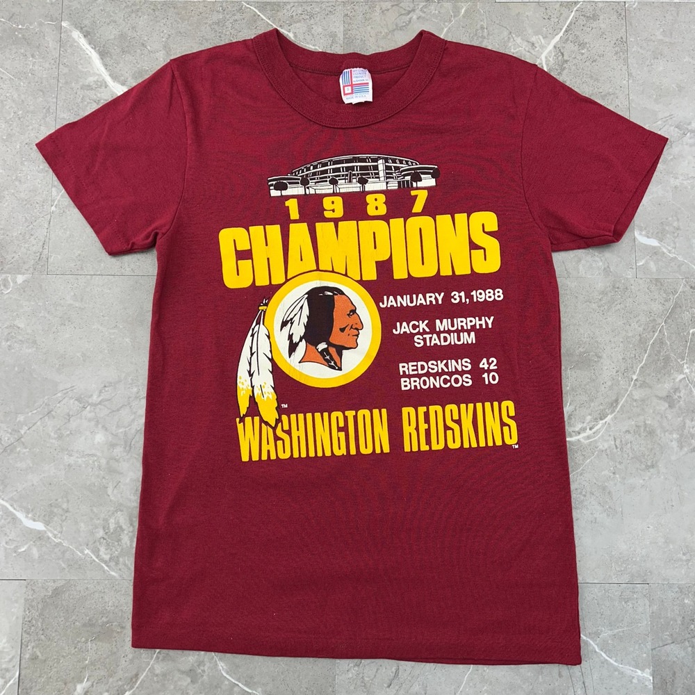 80s Vintage Washington Commanders Graphic Tee Mens Small Redskins Champions‎
